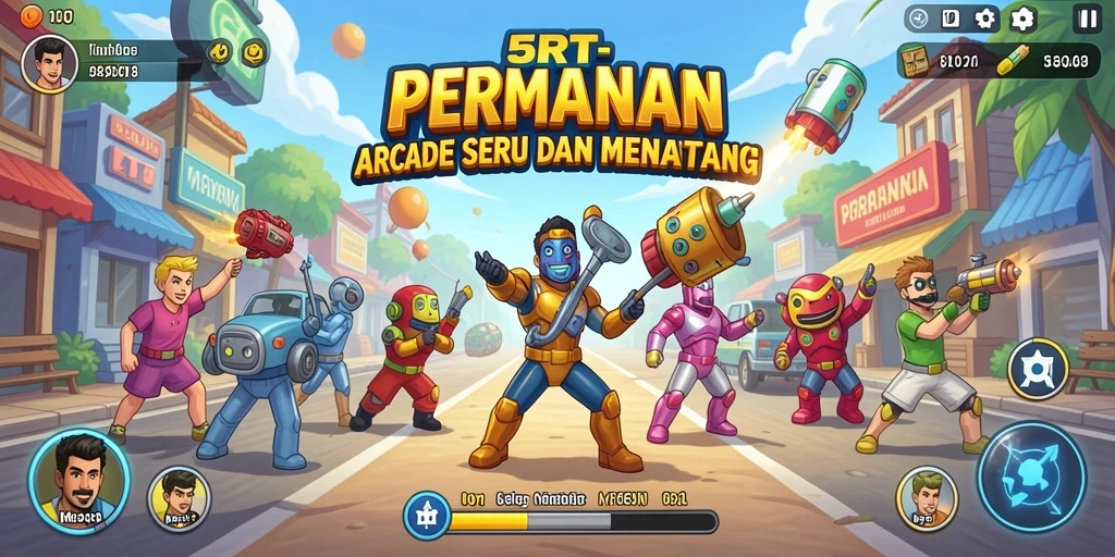 Tampilan menarik dari gameplay 5RT yang menantang.