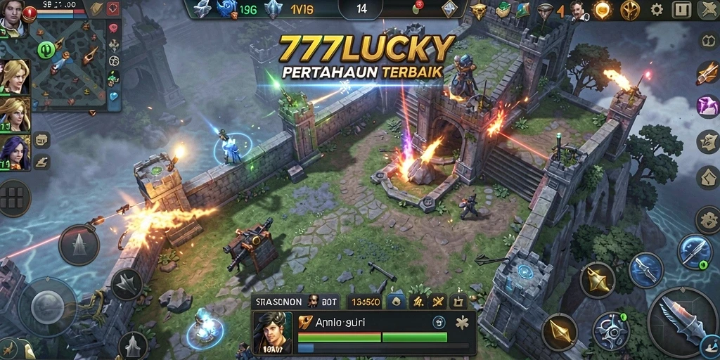 Tampilan gameplay menakjubkan di <strong>777LUCKY</strong>, menampilkan aksi Tower Defense yang seru.