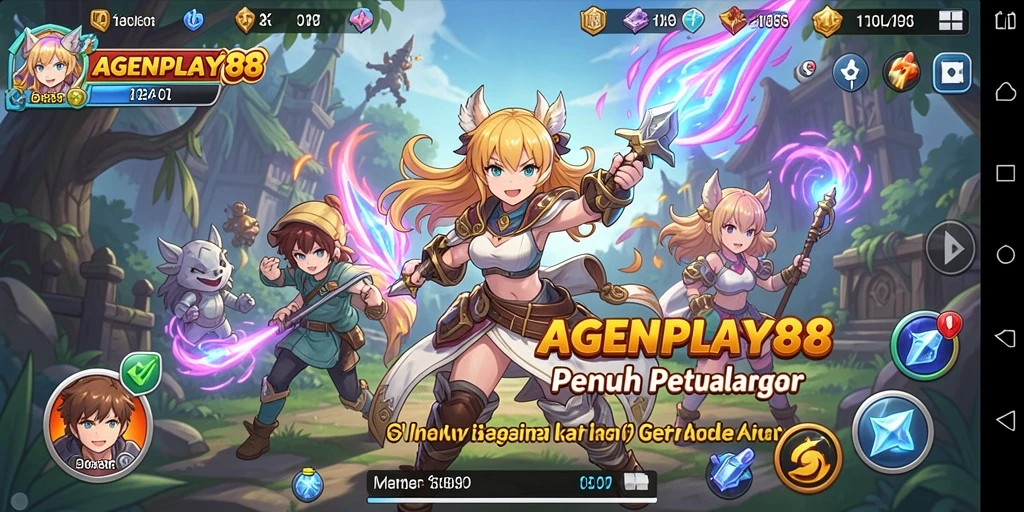 Tampilan gameplay AGENPLAY88 yang menarik dan penuh warna.