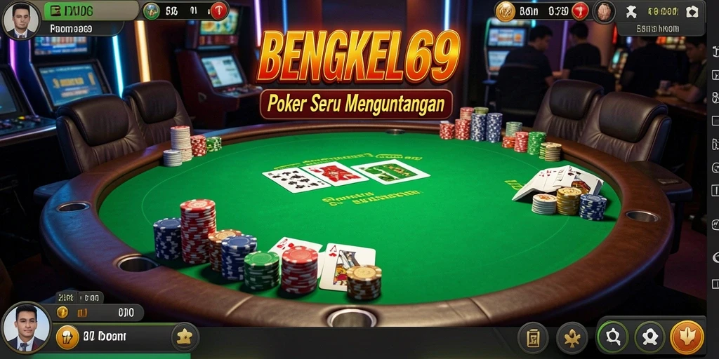 Tampilan menarik dari gameplay Poker di BENGKEL69.