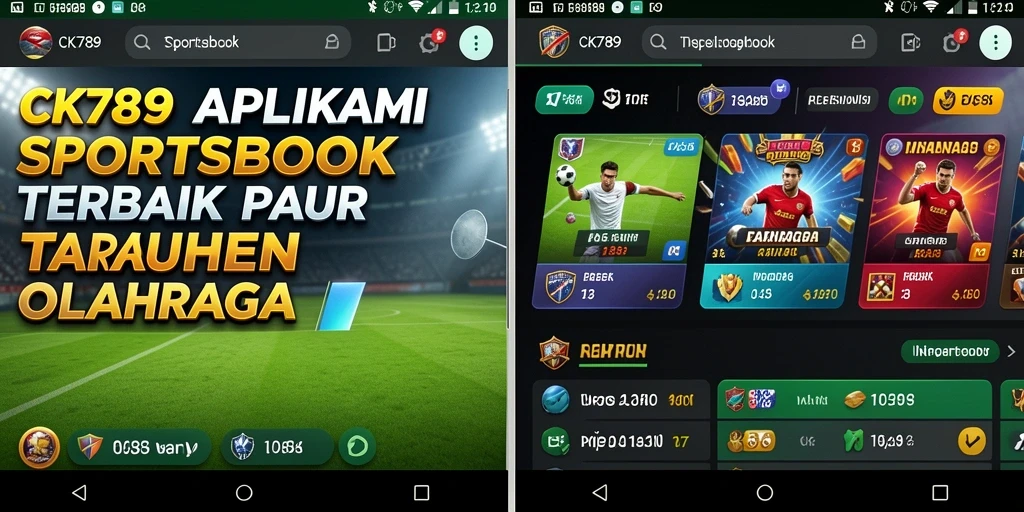 Tampilan menarik aplikasi CK789 dengan berbagai opsi taruhan olahraga.