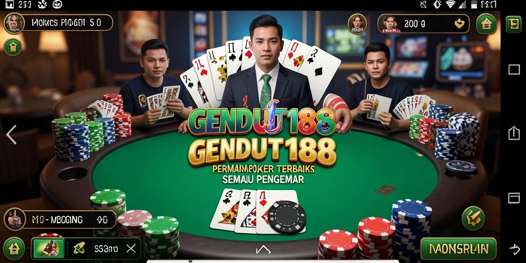 Gambaran gameplay seru dalam aplikasi Poker GENDUT188.