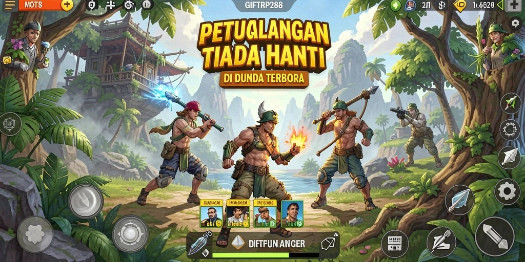Tangkapan layar menunjukkan gameplay eksplorasi dunia luas di GIFTRP288.