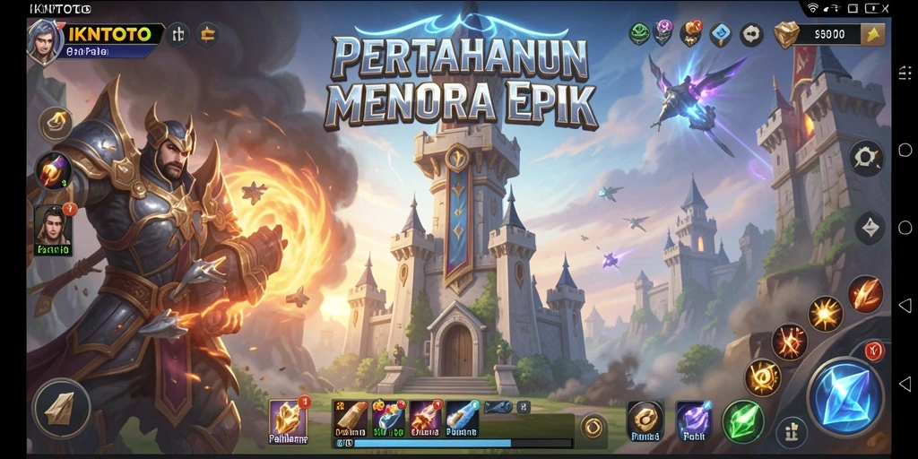 Tampilan gameplay menara yang menawan dan strategis.