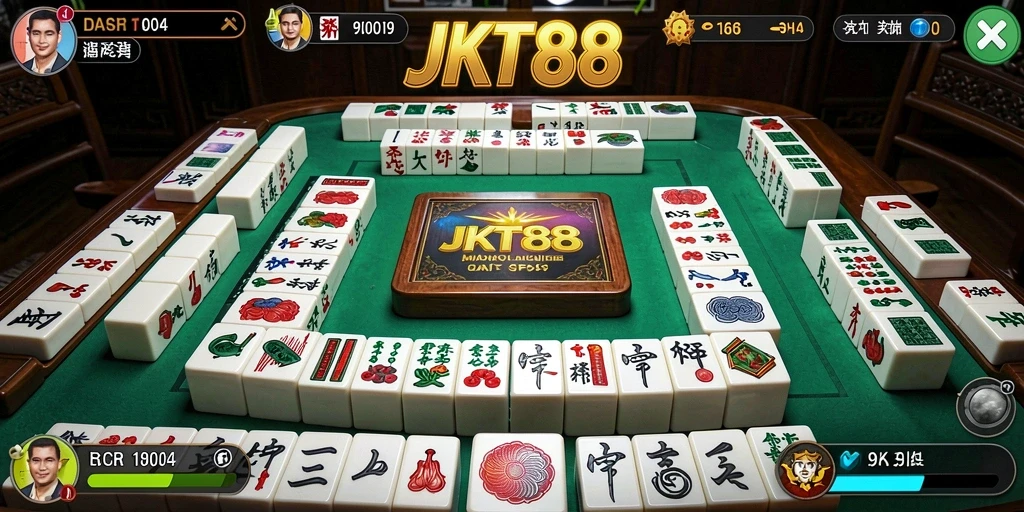 Screenshot gameplay JKT88 menampilkan aksi seru Mahjong.