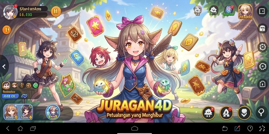 Screenshot gameplay JURAGAN4D menampilkan aksi seru dan karakter anime.