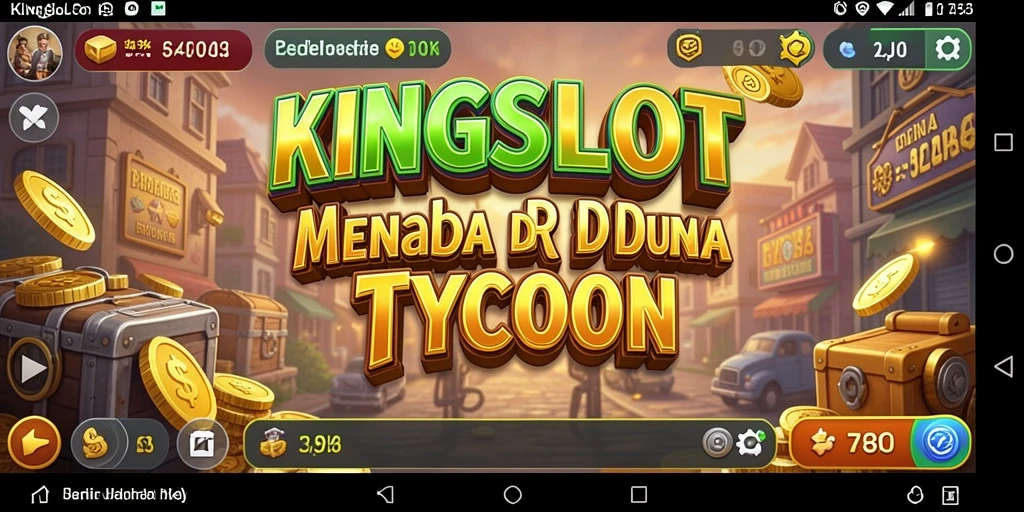 Screenshot gameplay KINGSLOT menampilkan manajemen bisnis yang intens dan strategi cerdas.