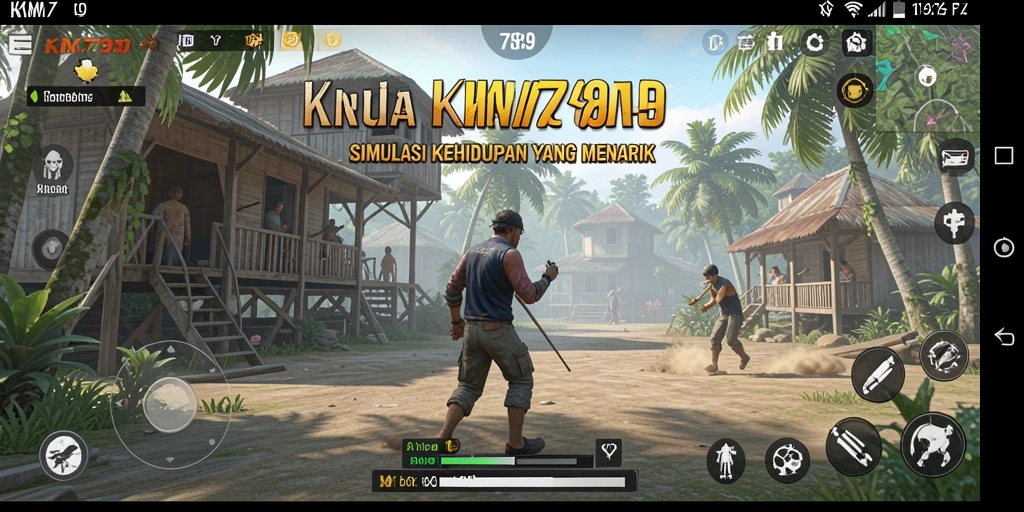 Tampilan gameplay KM789 yang menampilkan interaksi karakter dalam dunia simulasi.