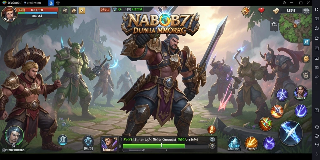 Screenshot gameplay NABOB77 yang menunjukkan aksi mendebarkan dalam pertempuran MMORPG.