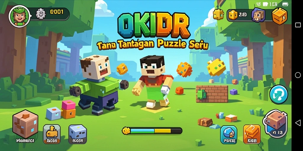 Screenshot gameplay OKIDR menunjukkan tantangan puzzle yang menarik dan interaktif.