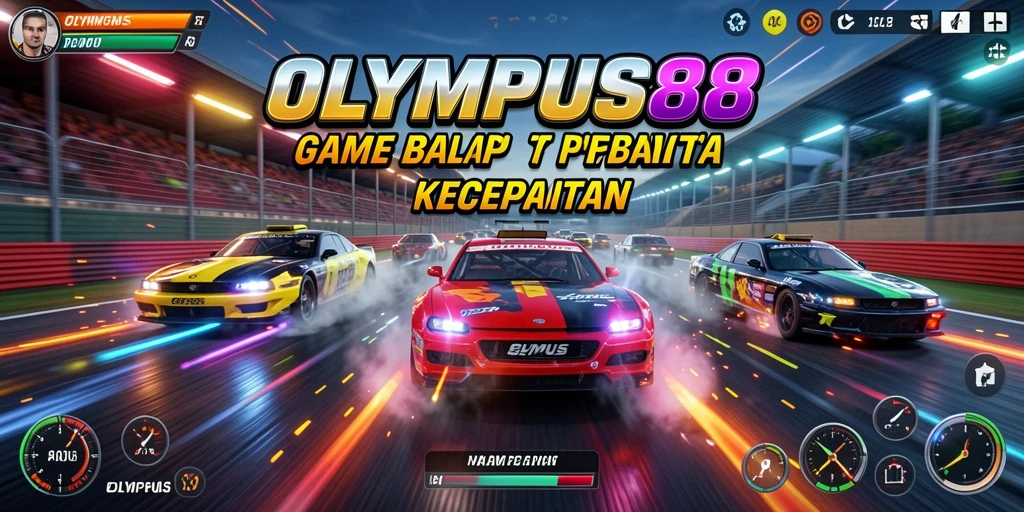 Tampilan gameplay balap yang intens dan mendebarkan di OLYMPUS88.