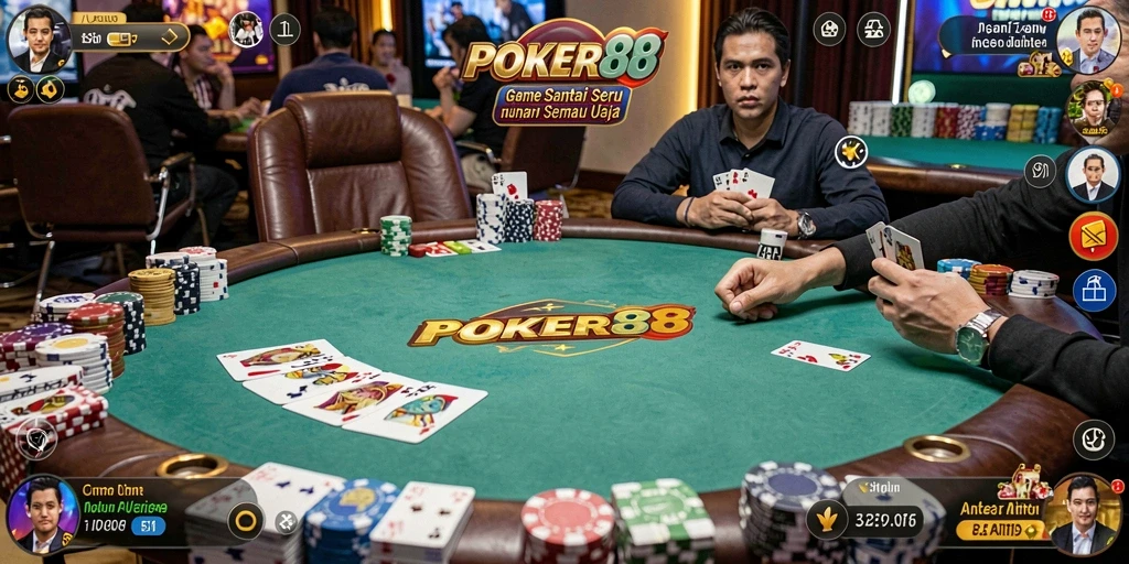 Tampilan gameplay POKER88 yang menarik dan interaktif.