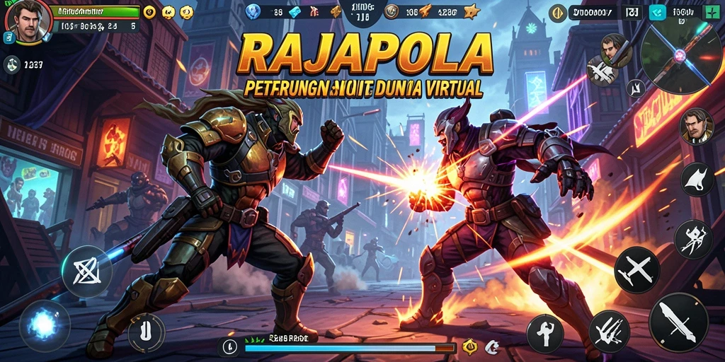 Screenshot gameplay RAJAPOLA menunjukkan pertarungan yang mendebarkan.