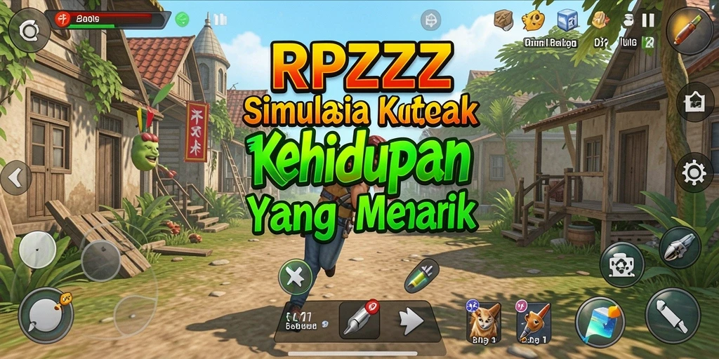 Screenshot utama RPZZZ menampilkan interaksi karakter dalam dunia simulasi.