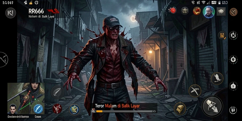 Tampilan gameplay <strong>RR666</strong> yang menyeramkan dan penuh ketegangan.