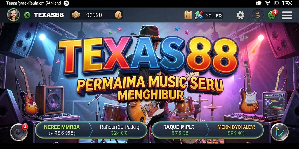 Tampilan gameplay <strong>TEXAS88</strong> dengan berbagai lagu dan tantangan yang menarik.