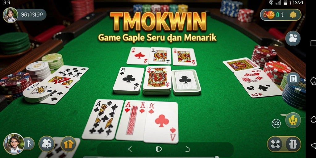 Tampilan menarik gameplay Gaple dalam TMOKWIN.