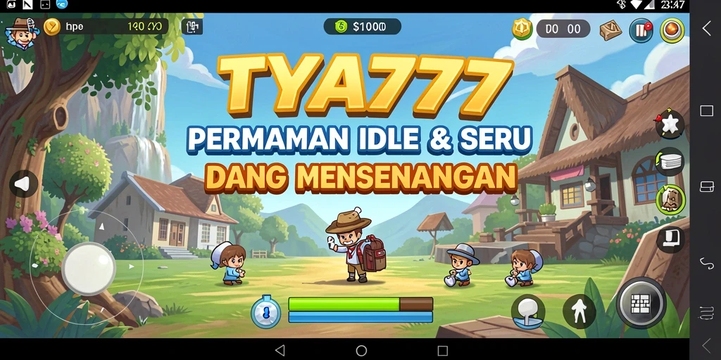 Screenshot gameplay TYA777 menampilkan karakter yang beraksi dalam mode Idle.