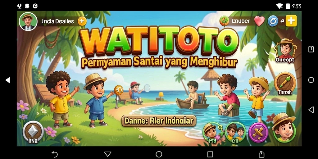 Tampilan utama gameplay WATITOTO yang seru dan menghibur.