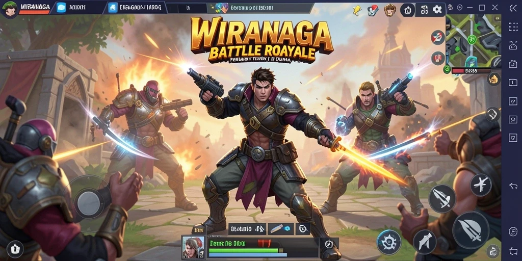 Tangkapan layar WIRANAGA menampilkan aksi mendebarkan dalam pertempuran Battle Royale.