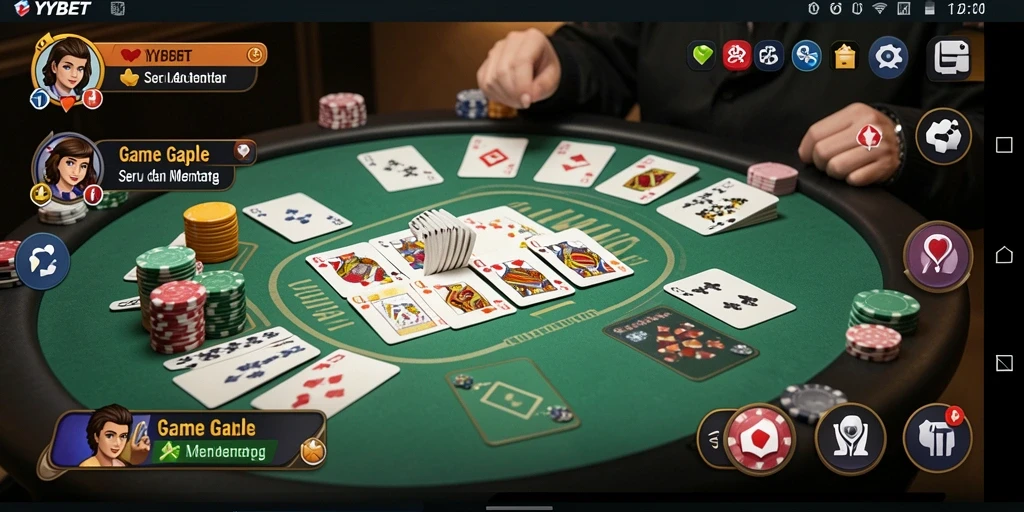 Tampilan gameplay seru dalam permainan Gaple YYBET.