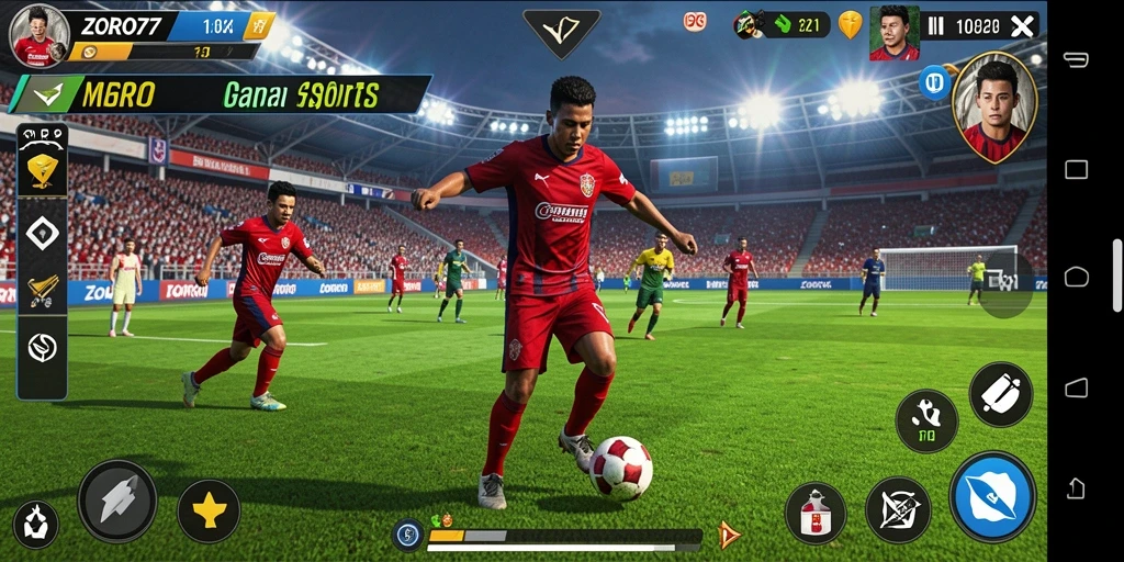 Screenshot utama ZORO77 menampilkan keseruan gameplay olahraga yang intens.